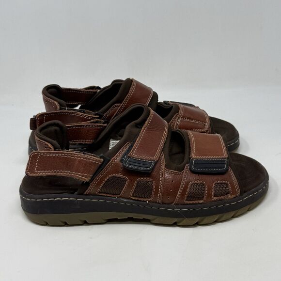 Earth Highlander Sandals Mens 12 Brown Leather Chunky Fisherman Comfort Y2K - Picture 1 of 14